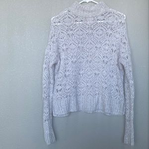 American Eagle Crochet Gray Sweater Size Small